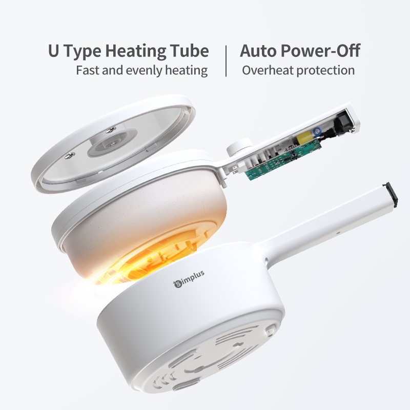 Electric Multi Cooker With Steamer Non Stick Ceramic Coating (Simplus 1.5L 630W) - Image 3