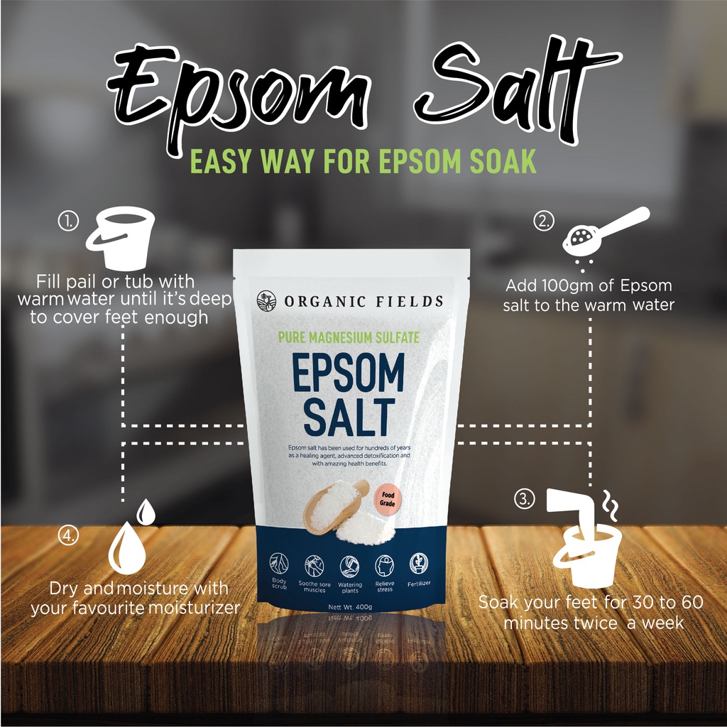 Epsom Salt (400g) (Organic Fields) - Image 2