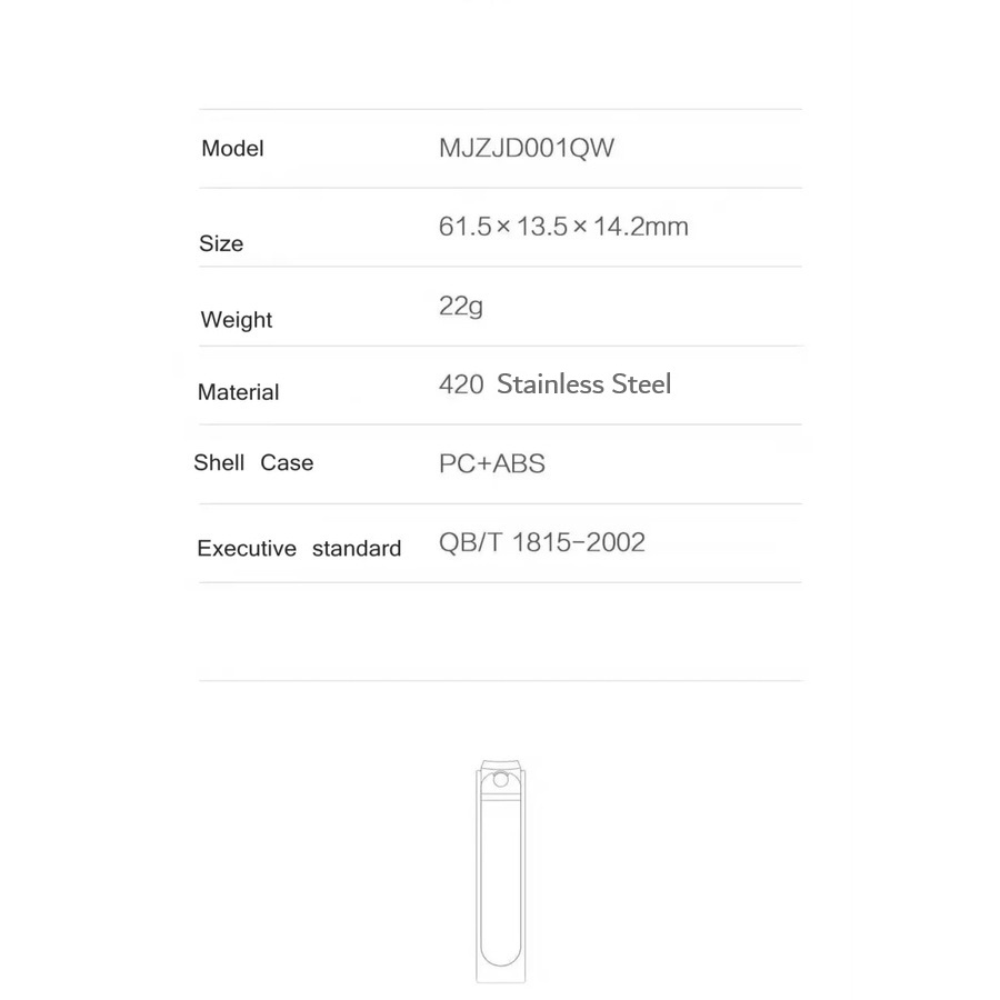 Nail clipper stainless steel with anti-splash white ABS cover case (Xiaomi Mijia) - Image 4