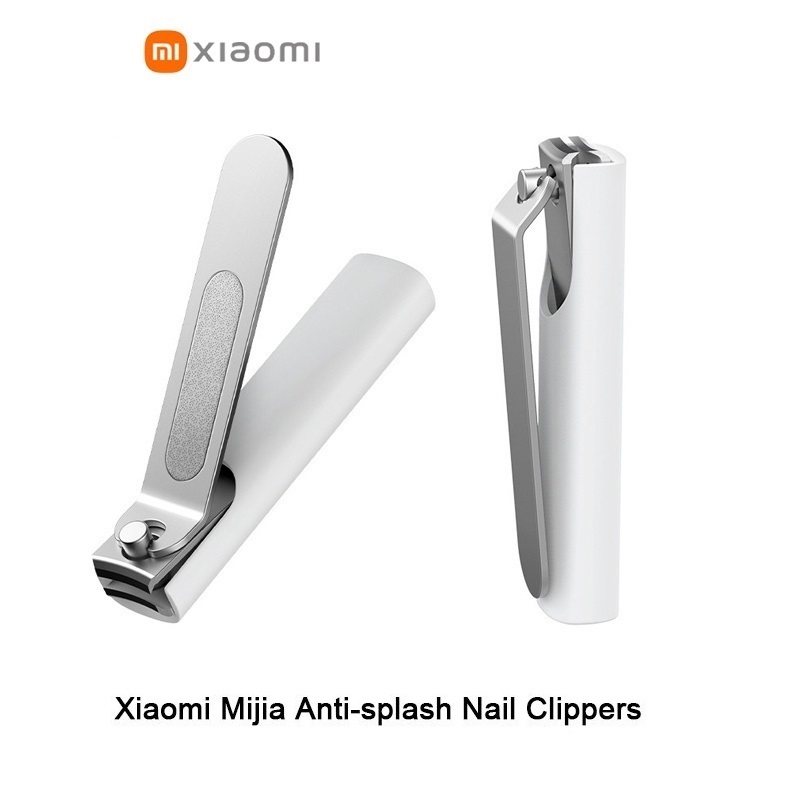 Nail clipper stainless steel with anti-splash white ABS cover case (Xiaomi Mijia)